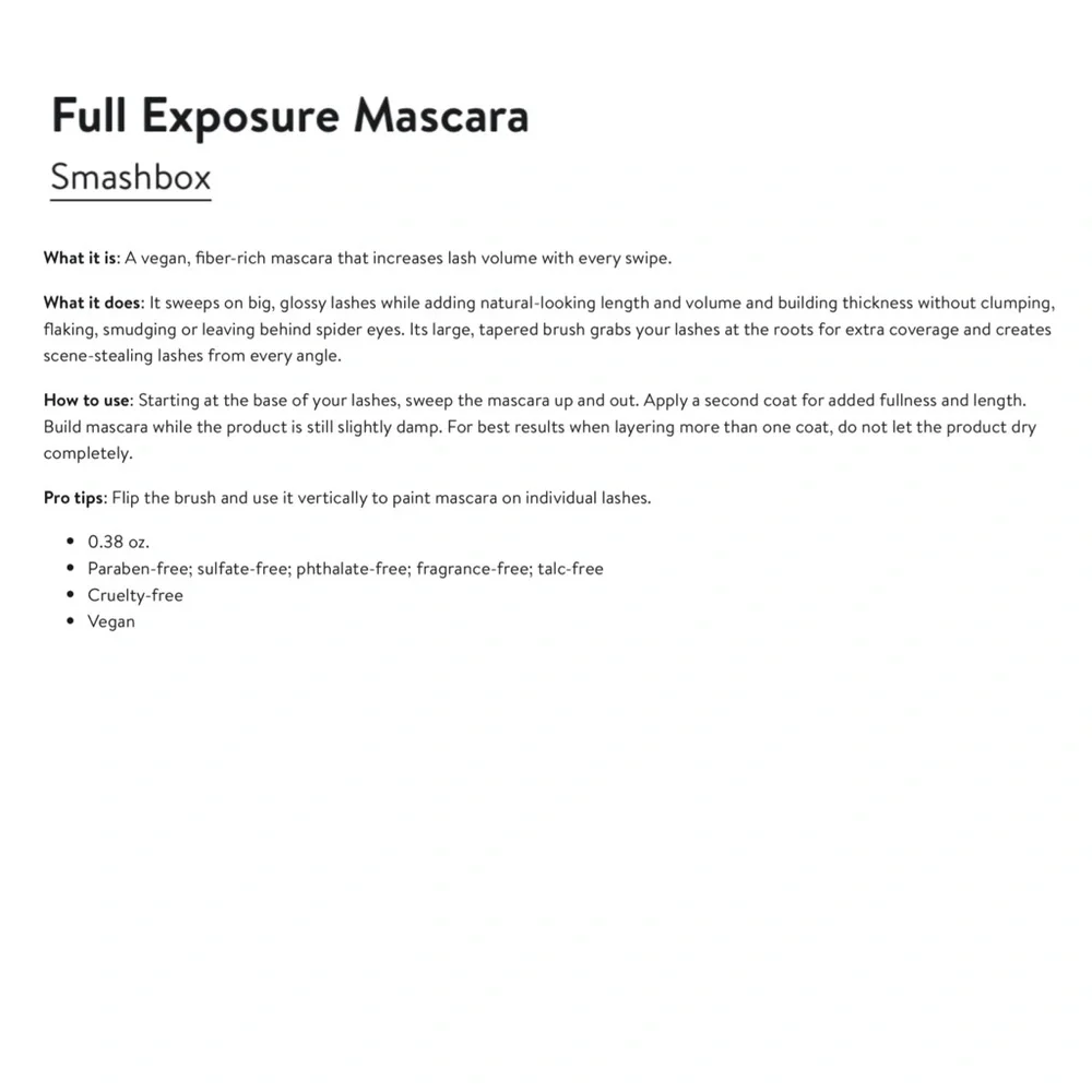 Smashbox Full Exposure Mascara in Jet Black